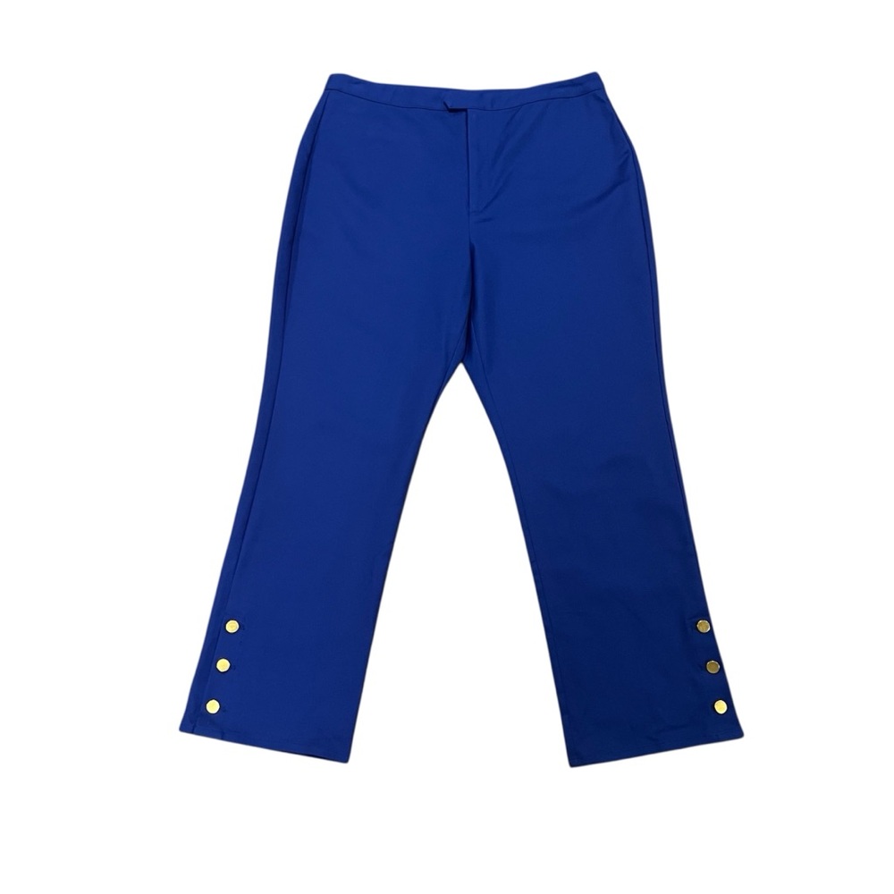NEW‎ $156 Tyler Boe High-Waisted Crop Pant Royal James Blue 14 Stretch Gold